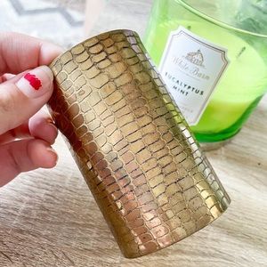 gold bracelet - croc skin